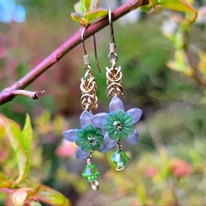 Gold Vintage Chainmaille Earrings